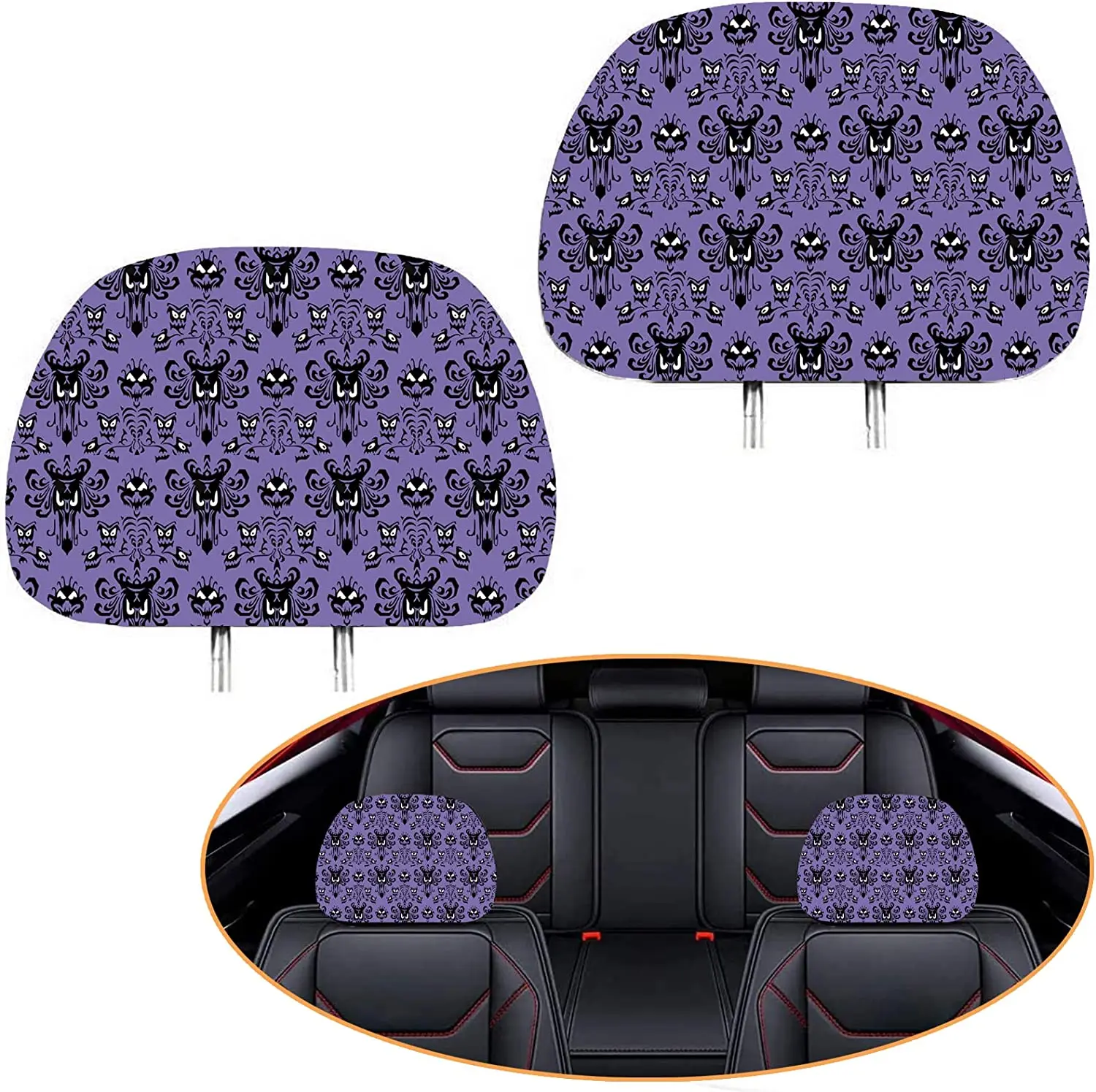 2 Pack Headrest Covers for Halloween Haunted Mansion , Seat Cover Accessories Car Headrest Protector Universal Fit to All Car/Tr
2 Pack Headrest Covers for Halloween Haunted Mansion , Seat Cover Accessories Car Headrest Protector Universal Fit to All Car/Tr