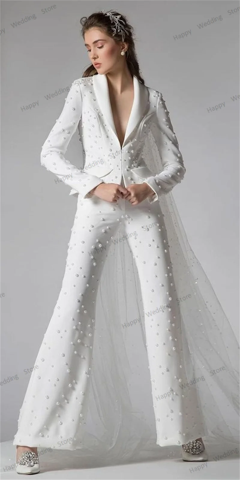 Luxury Pearls Women Suits Set For Wedding Tuxedo 2 Pieces Blazer+Flare Pants Formal Prom Dress Custom Made Jacket Coat Costumes
Luxury Pearls Women Suits Set For Wedding Tuxedo 2 Pieces Blazer+Flare Pants Formal Prom Dress Custom Made Jacket Coat Costumes