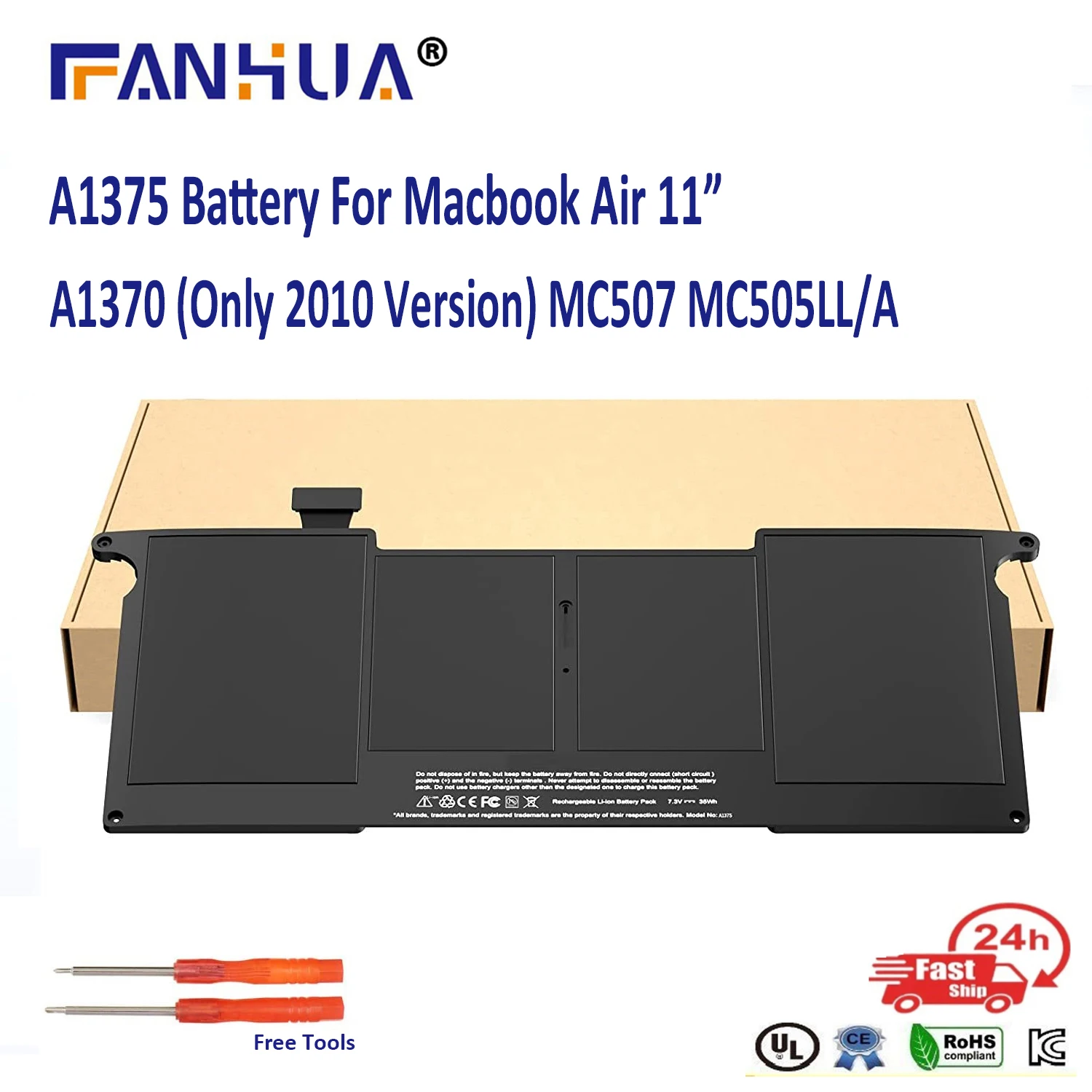 

Macbook A1375 New Battery For Apple Macbook Air 11" A1370 2010 Year MC505 MC506 MC505LL/A MC506LL/A 202-6920-A Battery