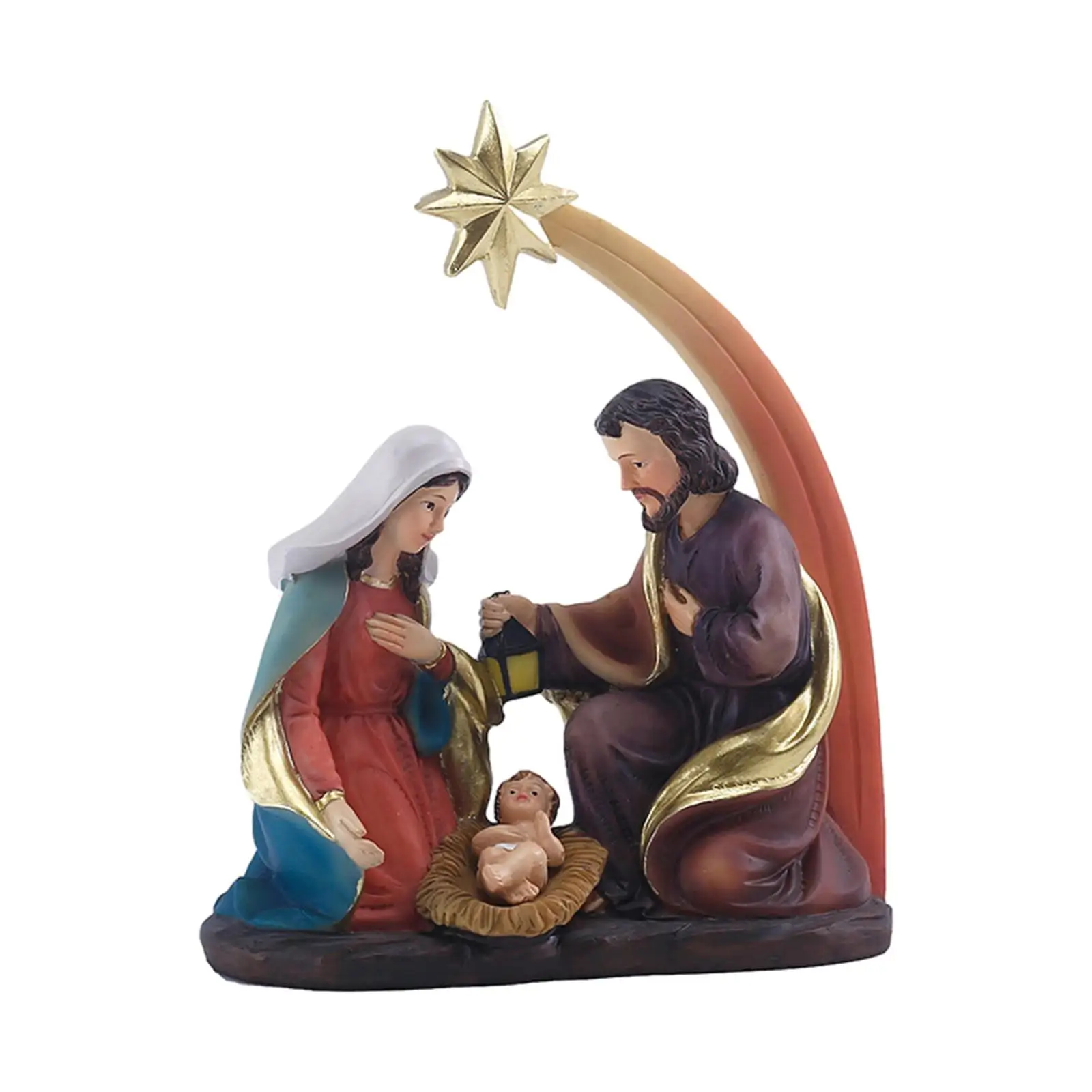 Nativity Scene Figurine Religious Christmas Desktop Statue Tabletop Sculpture Jesus Birth Decoration for Indoor Party Holiday
Nativity Scene Figurine Religious Christmas Desktop Statue Tabletop Sculpture Jesus Birth Decoration for Indoor Party Holiday