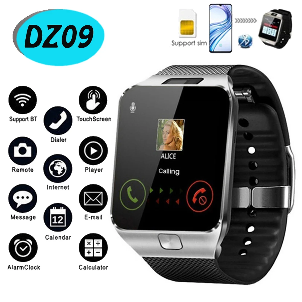 

DZ09 PK Q18 Smart Watch Support TF SIM Camera Smartwatch Men Women Bluetooth Wristband For XIAOMI APPLE ANDROID IOS