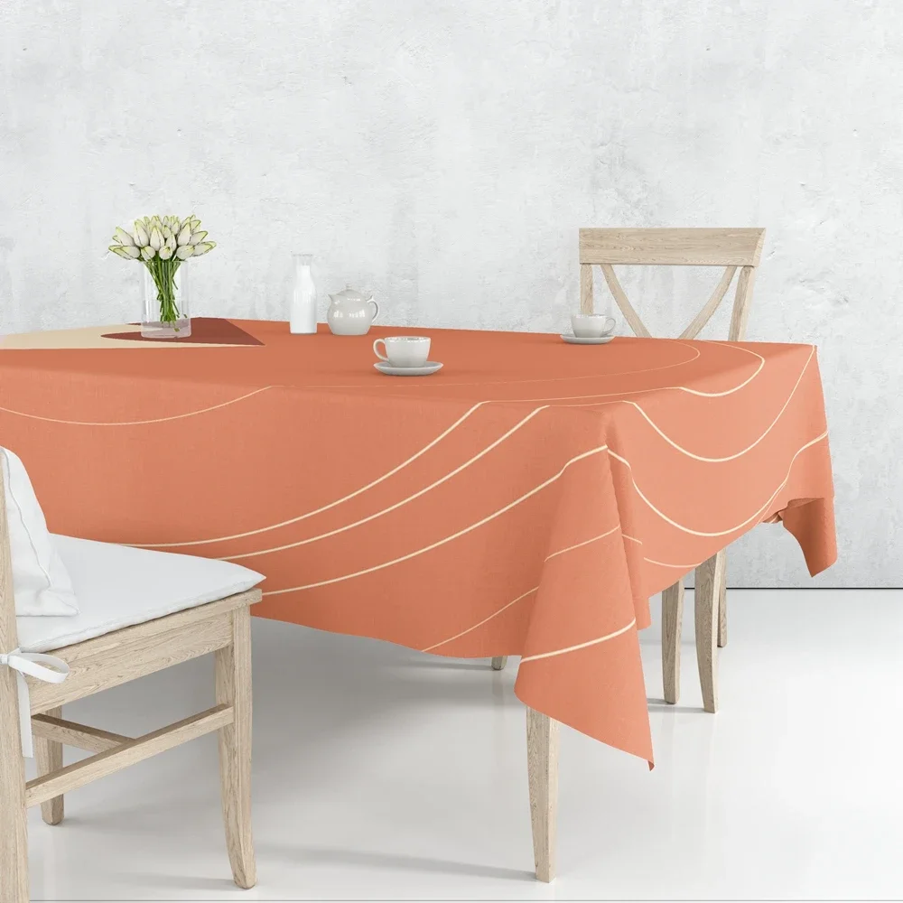 

stół obrus zachód słońca geometryczny abstrakcyjny pokrowiec do domu kuchnia wodoodporny anty-plama stół Tapete