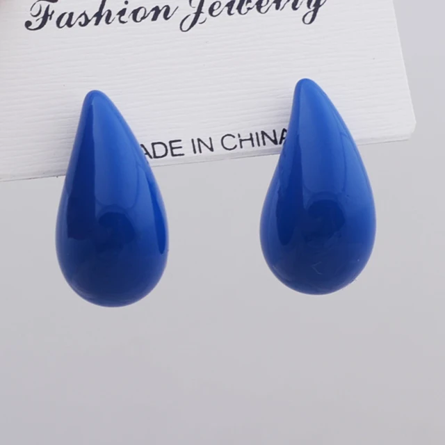 Boucles d'oreilles goutte d'eau pour femme, rose, bleu, orange, rouge, jaune, déclaration de géométrie, boucles d'oreilles pendantes, bijoux goutte, mode 2