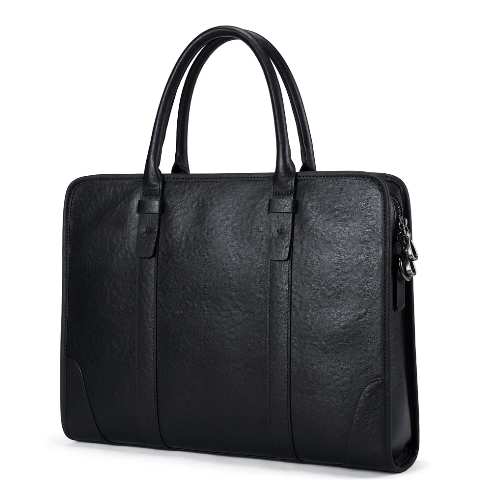 

High Quality First Layer Cowhide Men's Handbag Genuine Leather Horizontal Crossbody Briefcase Business Bag Shoulder