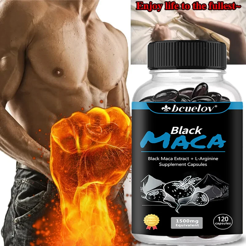 

Premium Maca Root Capsules + L Arginine - Lean Muscle Growth Test Booster - Natural Energy, Performance and Mood Support