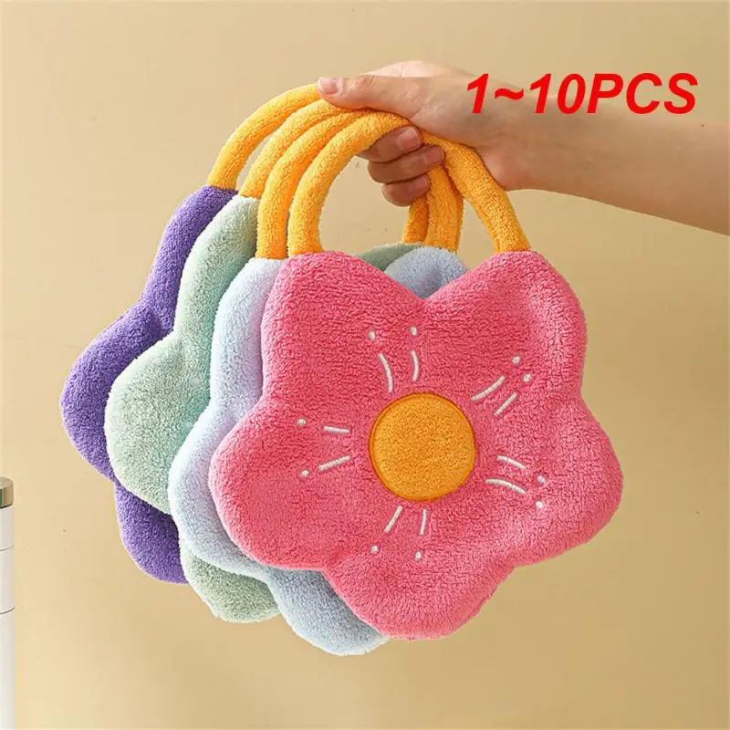 

1~10PCS Lovely Children Hand Towels Kitchen Bathroom Hand Towel Ball with Hanging Loops Quick Soft Absorbent Microfiber