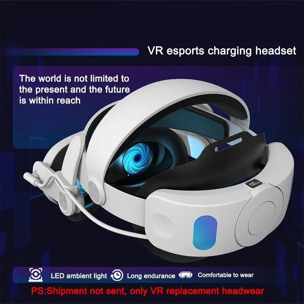 

Элитный ремешок для головы, удобная быстрая зарядка, гарнитура со встроенными батареями 6000 мАч для аксессуаров Meta Quest 3 VR