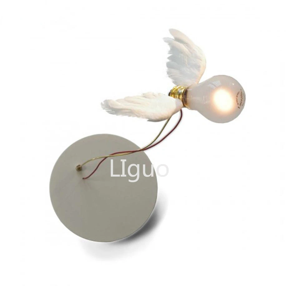 

postmodern Angel Wings wall lamp for bedroom living room villa stairs led light fixtures art deco bedside lamp sconces wall