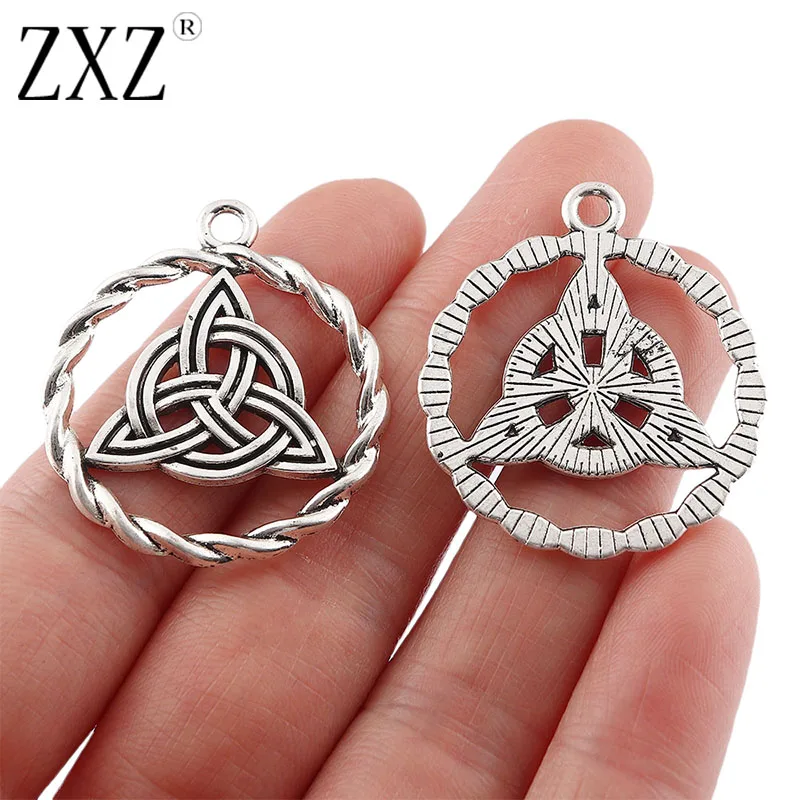 ZXZ 10pcs Antique Silver Celtic Triquetra Trinity Knot Hollow Round Charms Pendants for DIY Necklace Jewelry Making Findings
ZXZ 10pcs Antique Silver Celtic Triquetra Trinity Knot Hollow Round Charms Pendants for DIY Necklace Jewelry Making Findings