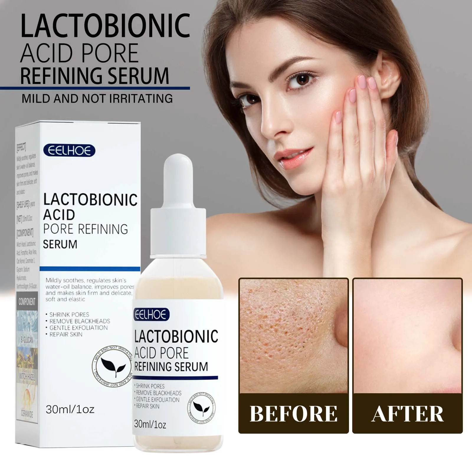 Lactobionic Acid Face Serum Pore Shrink Acne Repair Moisturizing Nourishing Essence Firming Brighten Skin Care Cosmetics
Lactobionic Acid Face Serum Pore Shrink Acne Repair Moisturizing Nourishing Essence Firming Brighten Skin Care Cosmetics