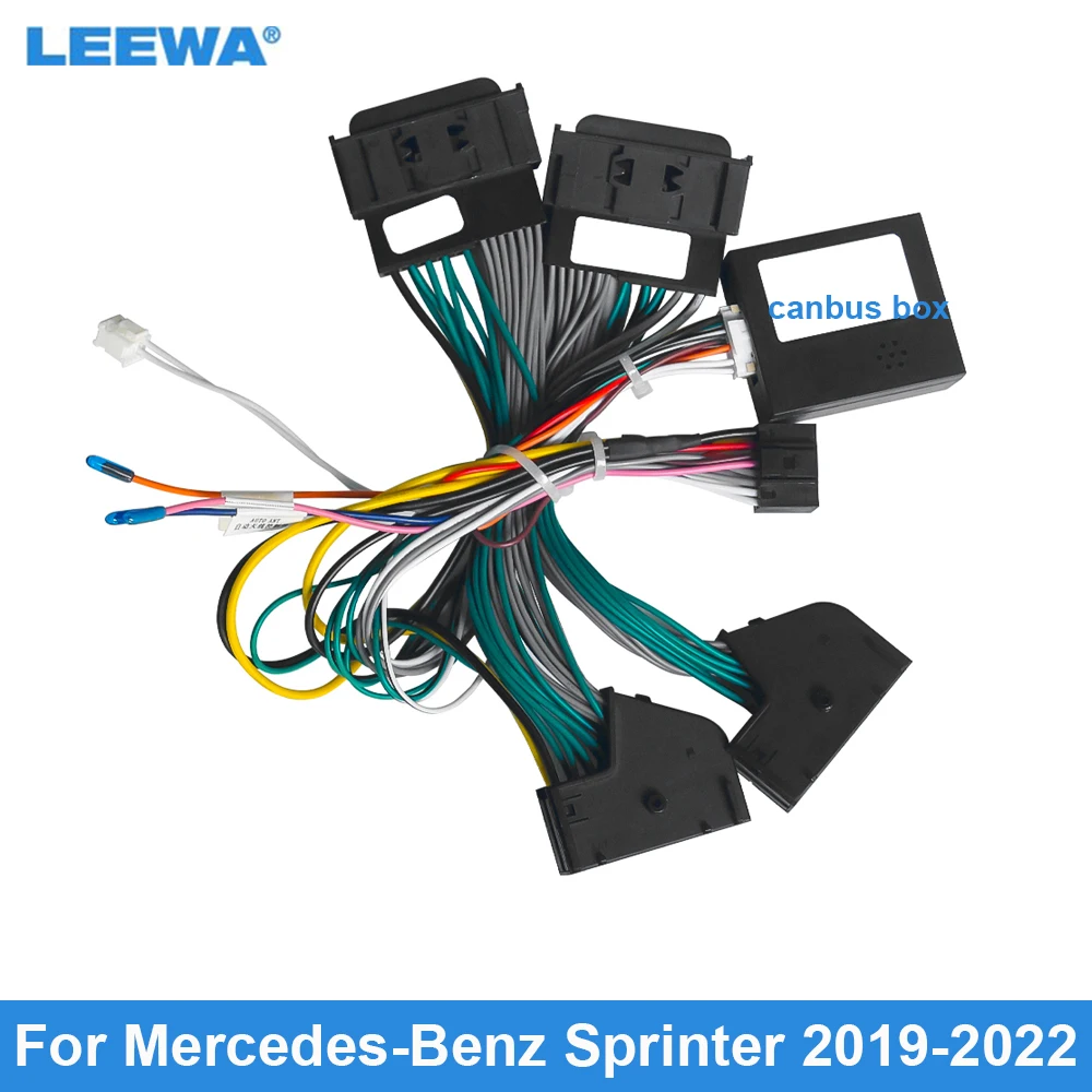 

LEEWA Car 16pin Power Cord Wiring Harness Adapter For Mercedes-Benz Sprinter (19-22) Installation Head Unit