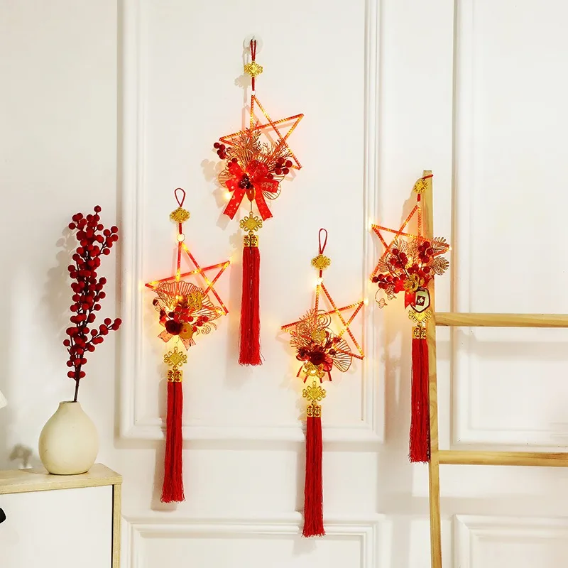 Креативные Новогодние товары, светящаяся подвеска с бахромой в виде пятиконечной звезды, реквизит для праздника Весны, атмосфера нового года настенный дверной подвесной
Креативные Новогодние товары, светящаяся подвеска с бахромой в виде пятиконечной звезды, реквизит для праздника Весны, атмосфера нового года настенный дверной подвесной