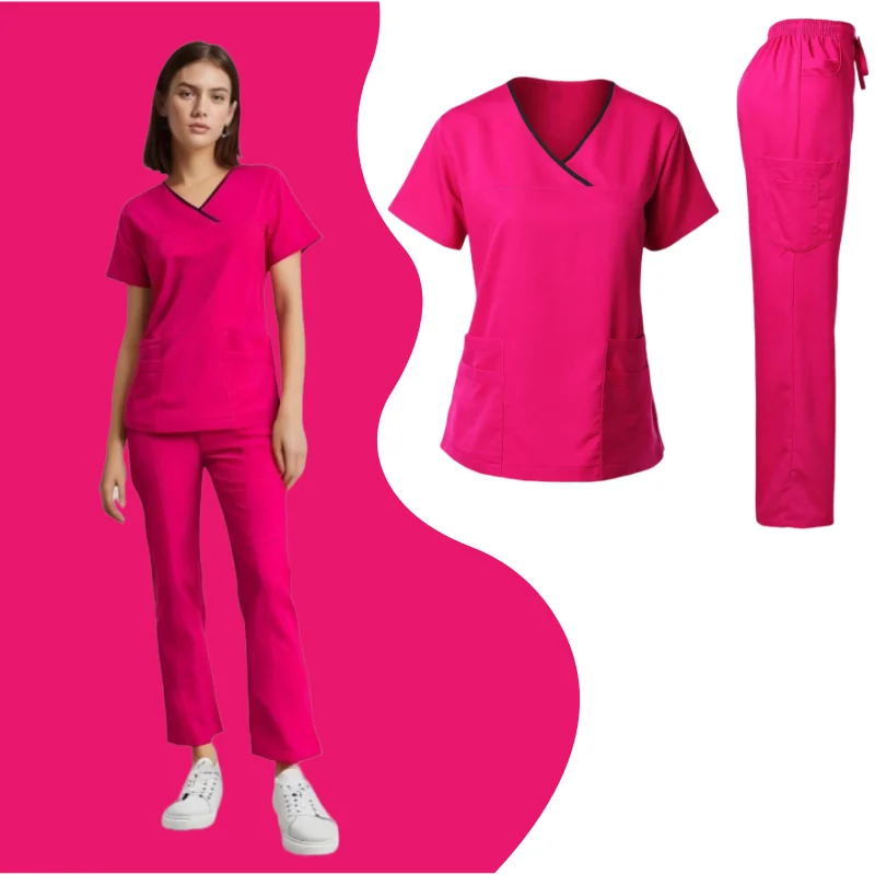 

Surgical Uniforms Woman Scrub Set Medical Nurse Beauty Salon Workwear Clinical Scrubs Top + Pant Spa Doctor Nursing Tunic Suit