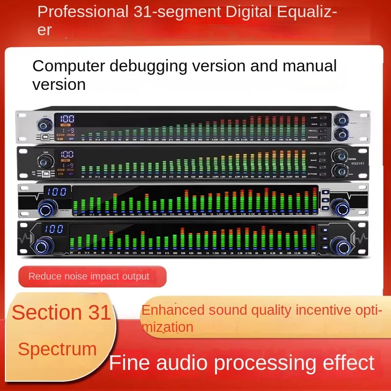 

Профессиональный цифровой графический эквалайзер, 31 полоса, Настройка компьютера, контроллер звуковых эффектов DSP, сценический и строгий