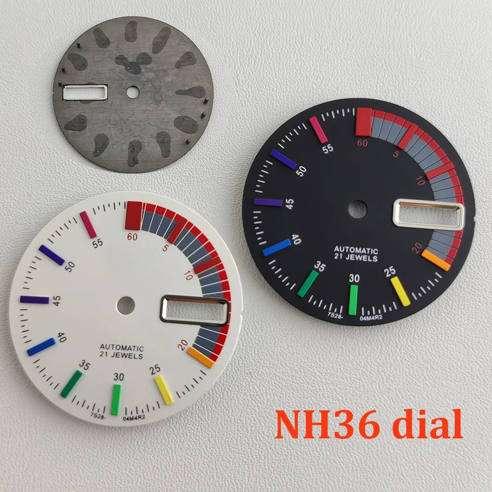 NH36 dial NH35 dial 28.5mm Rainbow dial Watch dial uitable for NH36 movement watch accessories Watch repair tool
NH36 dial NH35 dial 28.5mm Rainbow dial Watch dial uitable for NH36 movement watch accessories Watch repair tool