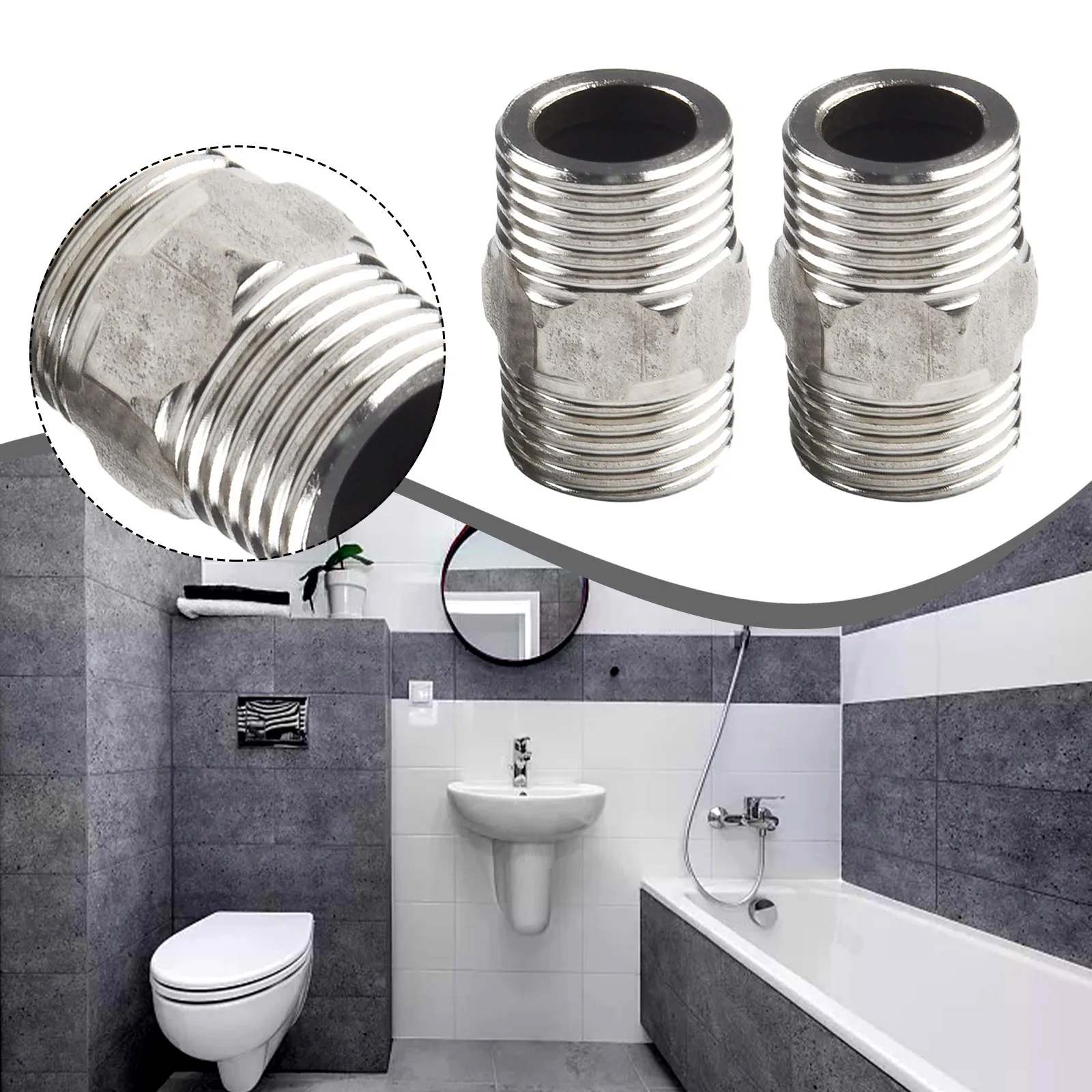 Easy To Install High Quality DIY Showers Bathrooms Hose Extension Shower Extender 1/2inch To 1/2inch 2pcs Extension
Easy To Install High Quality DIY Showers Bathrooms Hose Extension Shower Extender 1/2inch To 1/2inch 2pcs Extension