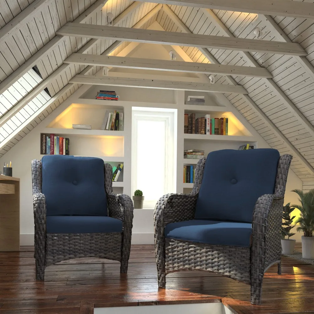 Rattan Patio Dining Chairs Set of 2 PE Wicker Patio Chairs with 4inch Seat Cushions, Outdoor Patio Seating Chair for Garden
Rattan Patio Dining Chairs Set of 2 PE Wicker Patio Chairs with 4inch Seat Cushions, Outdoor Patio Seating Chair for Garden