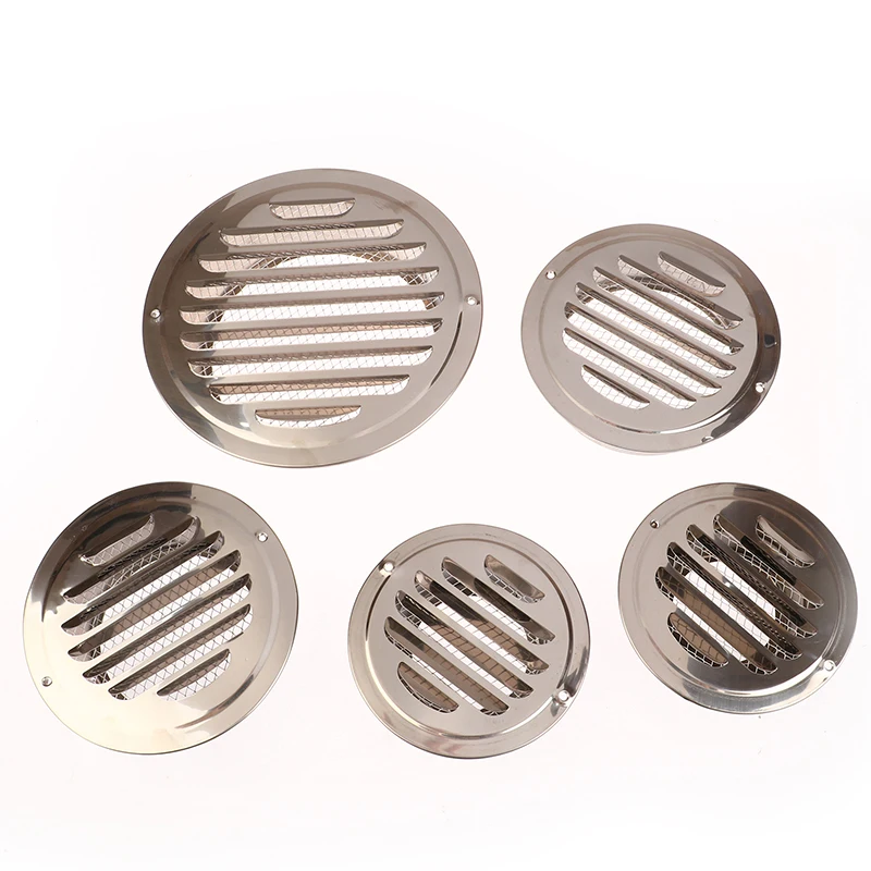 

70/80/100/120/150MM Round Stainless Steel Air Vent Grille Insect Protection Home Exterior Wall Ducting Ventilation Tool