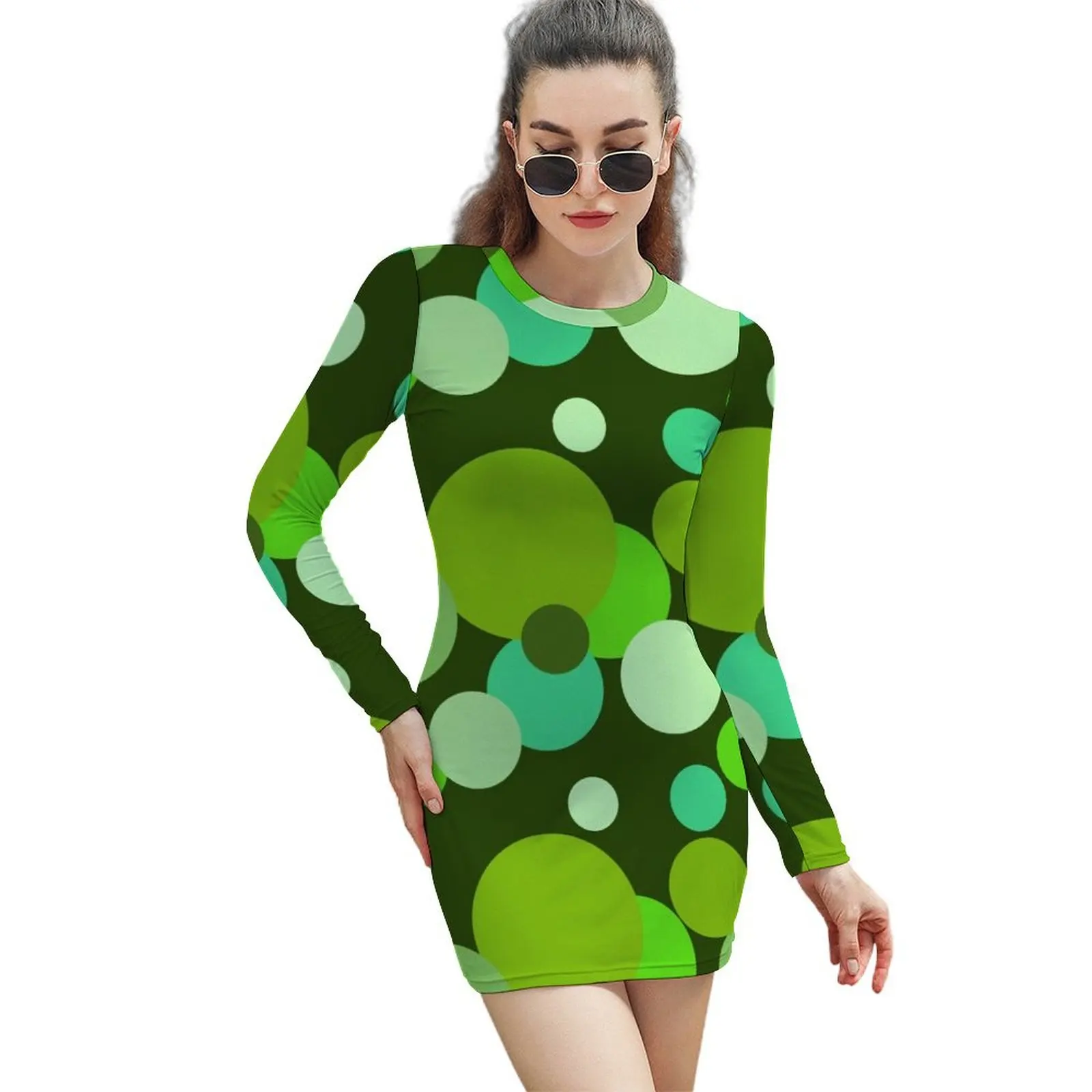 Big 70s polka dots in green Long-Sleeved Sheath Dress dress party evening elegant luxury celebrity beach dress
Big 70s polka dots in green Long-Sleeved Sheath Dress dress party evening elegant luxury celebrity beach dress
