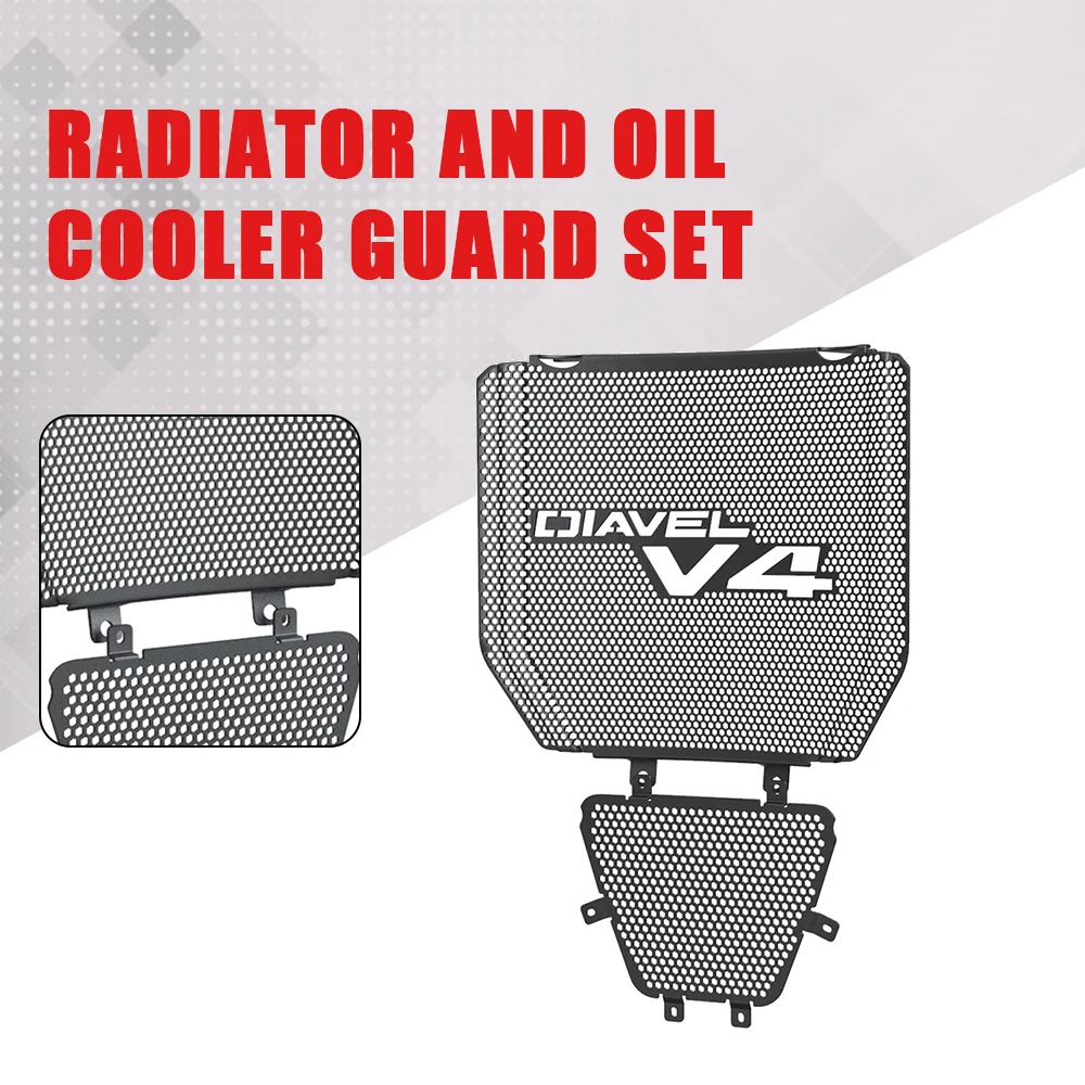 

For Ducati Diavel V4 2023-2024 Motorcycle Accessories Radiator Guard Grille Cover Protector Mesh Oil Cylinder Head Guard set