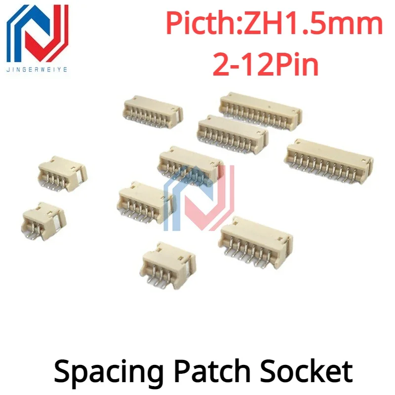20Pcs/lot Lying Sticker Zh1.5mm Spacing Patch Socket 2P/3P/4P/5P/6p-12p High Temperature Resistant Connector
20Pcs/lot Lying Sticker Zh1.5mm Spacing Patch Socket 2P/3P/4P/5P/6p-12p High Temperature Resistant Connector