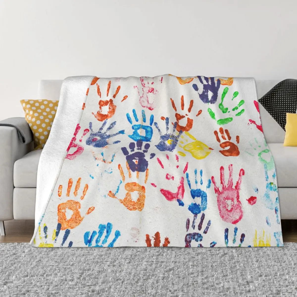 Funny Hand Print Blanket Flannel Spring/Autumn Colorful Cartoon Portable Super Soft Throw Blankets for Sofa Couch Rug Piece
Funny Hand Print Blanket Flannel Spring/Autumn Colorful Cartoon Portable Super Soft Throw Blankets for Sofa Couch Rug Piece