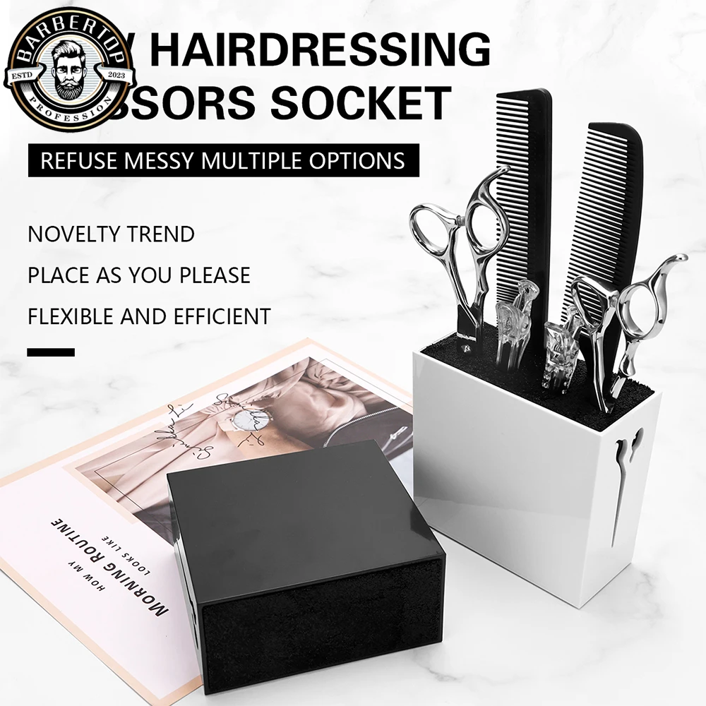

Barber Scissor Comb Holder Hair Scissors Salon Organizer Cutting Stand Hairdressing Storage Shear Box Case Barbershop Tools