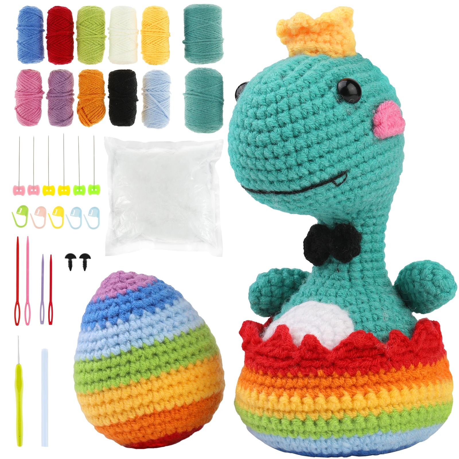 Новинка, аксессуары для начинающих, полный набор для вязания крючком, очаровательный динозавр, стартовый набор, DIY искусственное вязание крючком 
Новинка, аксессуары для начинающих, полный набор для вязания крючком, очаровательный динозавр, стартовый набор, DIY искусственное вязание крючком