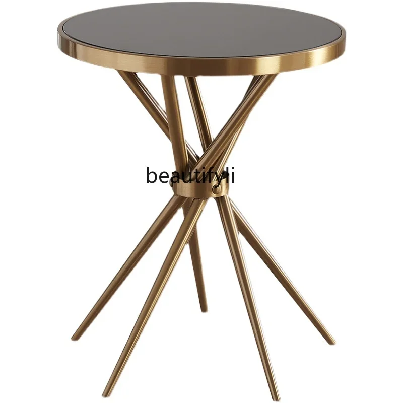 Простой Круглый боковой стол из нержавеющей стали, Искусственный металлический маленький круглый боковой стол, модель комнаты, закаленное искусство
Простой Круглый боковой стол из нержавеющей стали, Искусственный металлический маленький круглый боковой стол, модель комнаты, закаленное искусство