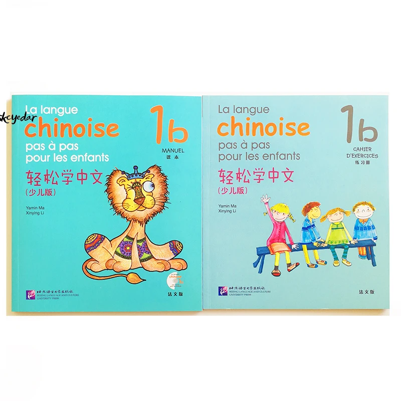 

2Pcs/Set Easy Steps To Chinese for Kids 1b (1CD) Textbook+Workbook French Edition 7-10 Years Old Learning Chinese Books