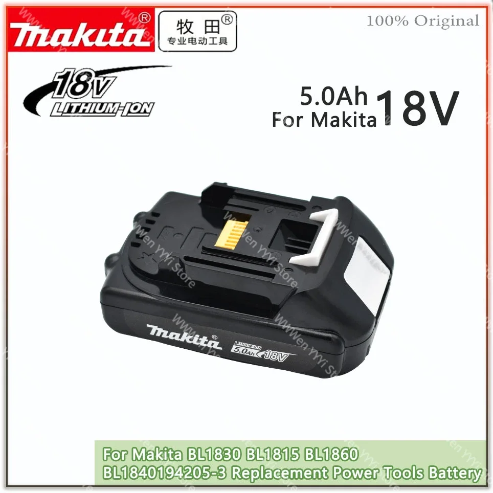 

makita original 18V 5.0Ah Rechargeable Li-Ion Battery BL1830 BL1815 BL1860 BL1840 194205-3 Replacement Power Tools Battery