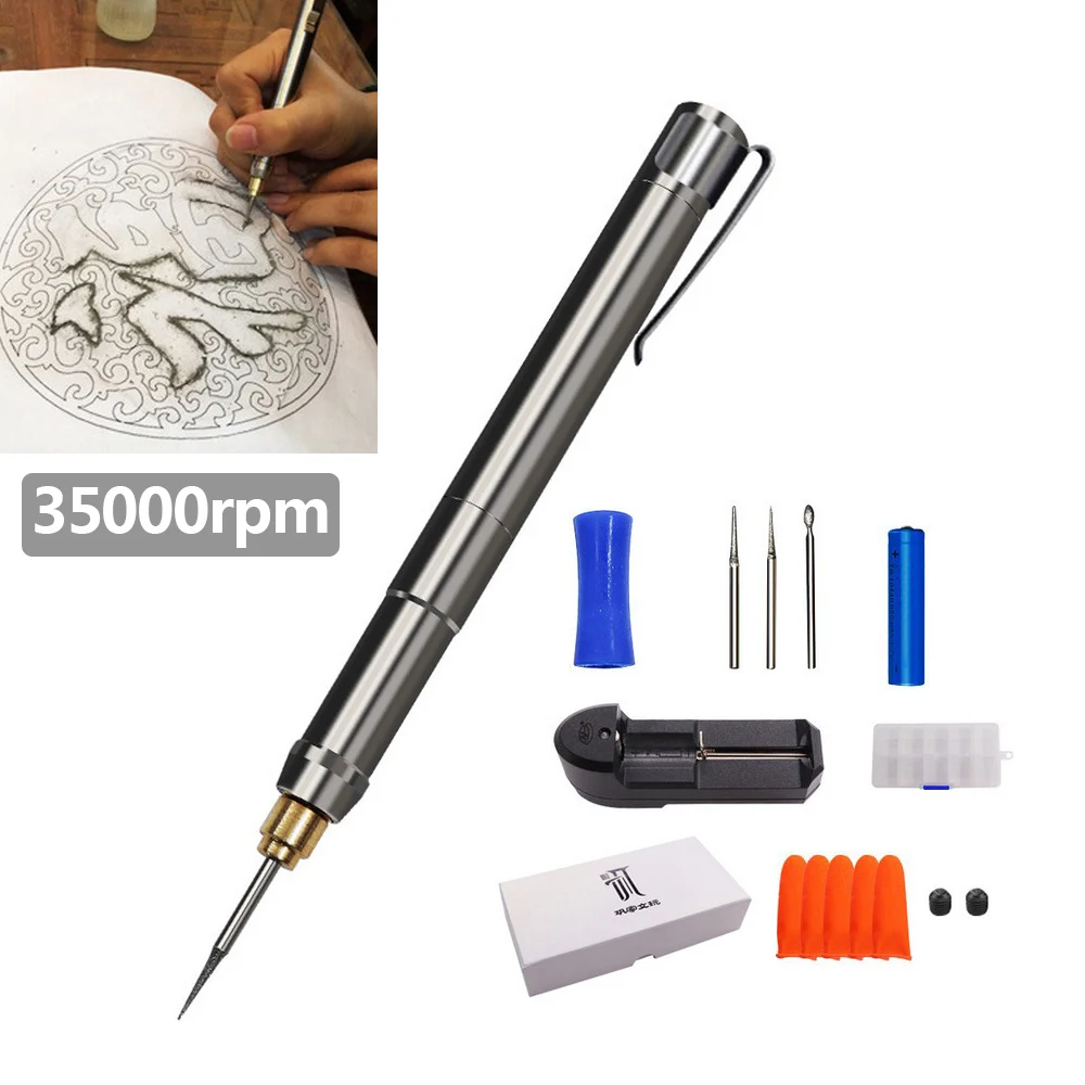 35000 rpm Cordless Electric Engraving Pen Kit Mini Polishing Grinding Machine Wood Stone Glass DIY Carving Marker Engraver Pen
35000 rpm Cordless Electric Engraving Pen Kit Mini Polishing Grinding Machine Wood Stone Glass DIY Carving Marker Engraver Pen