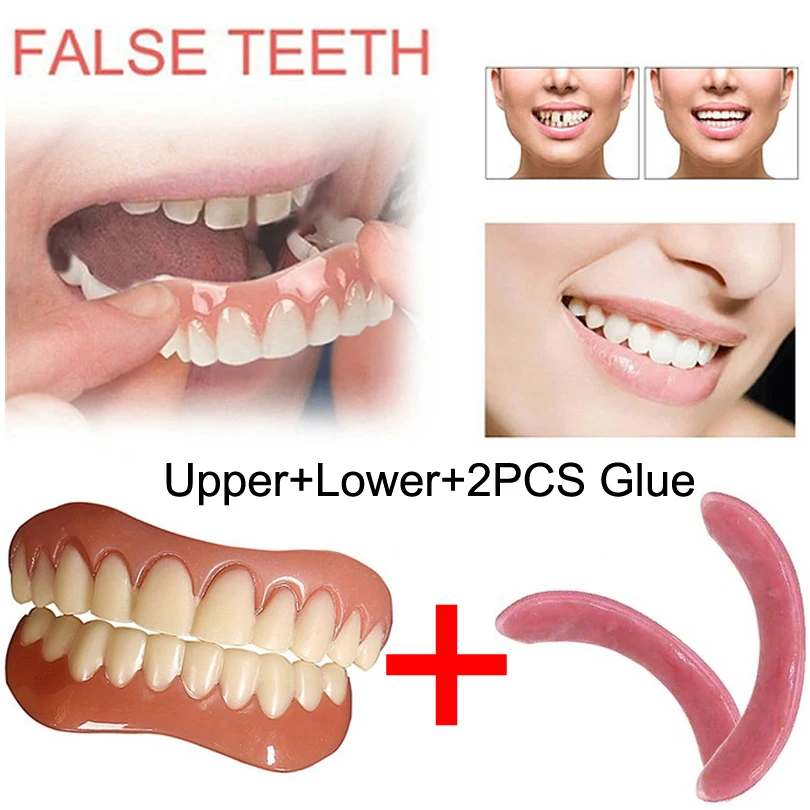 

Upper With Lower Denture Perfect Veneer Denture Toothpaste Oral Hygiene Tool Denture Instant Smile Dental Cosmetics With Glue