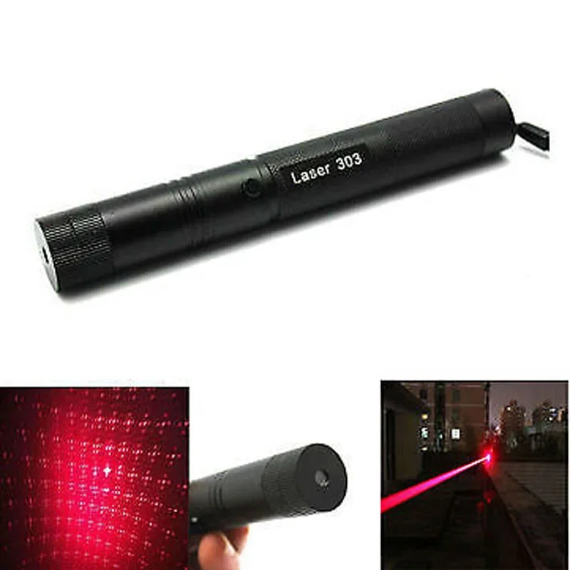 

New G303 5mW 650nm Red Power Red Laser Pointer Star Cap Gazing Pen 2 in 1 Adjustable Focus Visible Beam Light Lazer w/ Lock Key