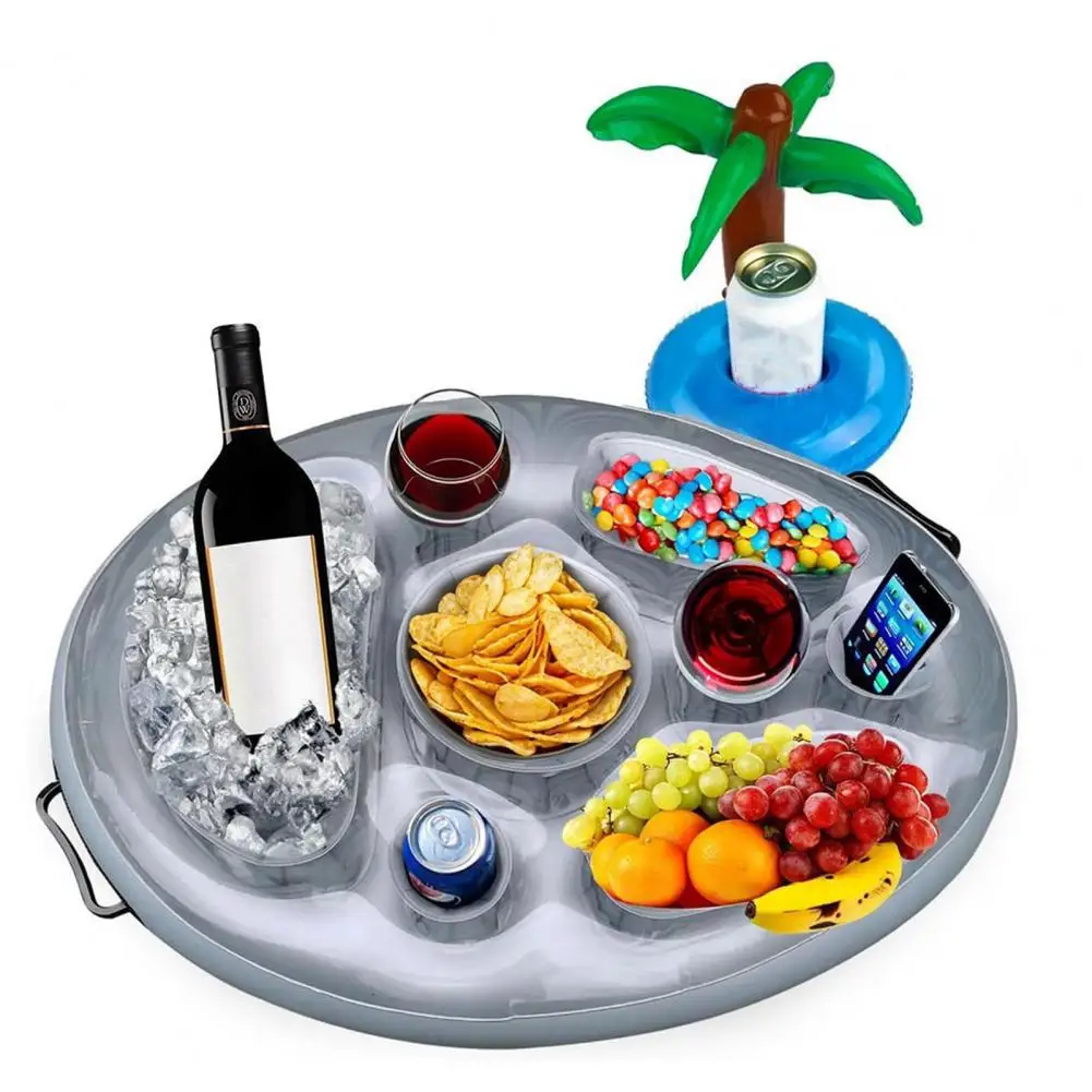 

Pool Party Drink Tray Eco-friendly Capacity Floating Drink Holder for Swimming Pools Hot Tubs Premium Multi-compartment