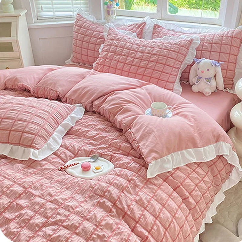 Pink pinch pleat duvet cover couple 2 people luxury double bed bedding four-piece set 220x240 quilt cover queen king size
Pink pinch pleat duvet cover couple 2 people luxury double bed bedding four-piece set 220x240 quilt cover queen king size