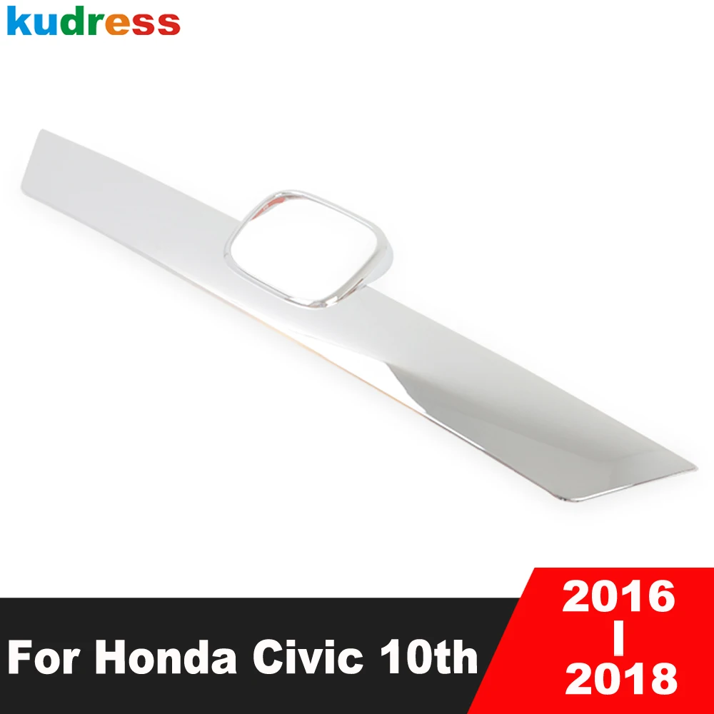 

For Honda Civic 2016 2017 2018 10th Sedan Chrome Car Rear Trunk Lid Cover Trim Tailgate Molding Strip Exterior Accessories