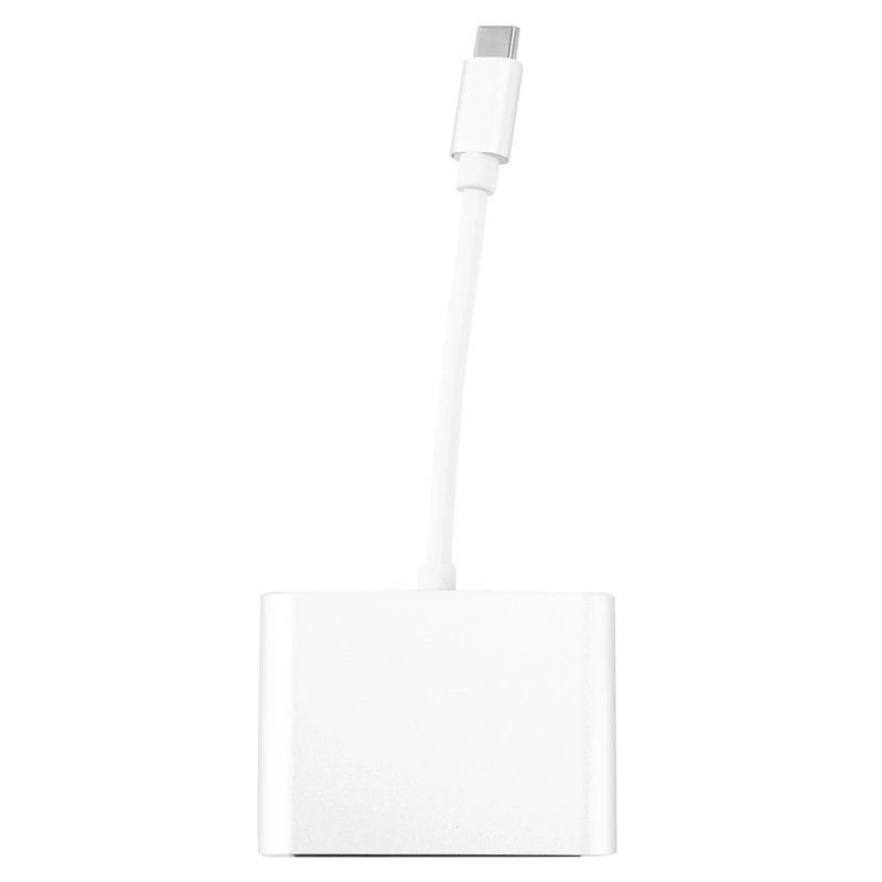USB C To HDMI + VGA Type (Thunderbolt 3 Compatible) 4K+VGA Adapter Compatible Pro/Chromebook Pixel/Dell X |