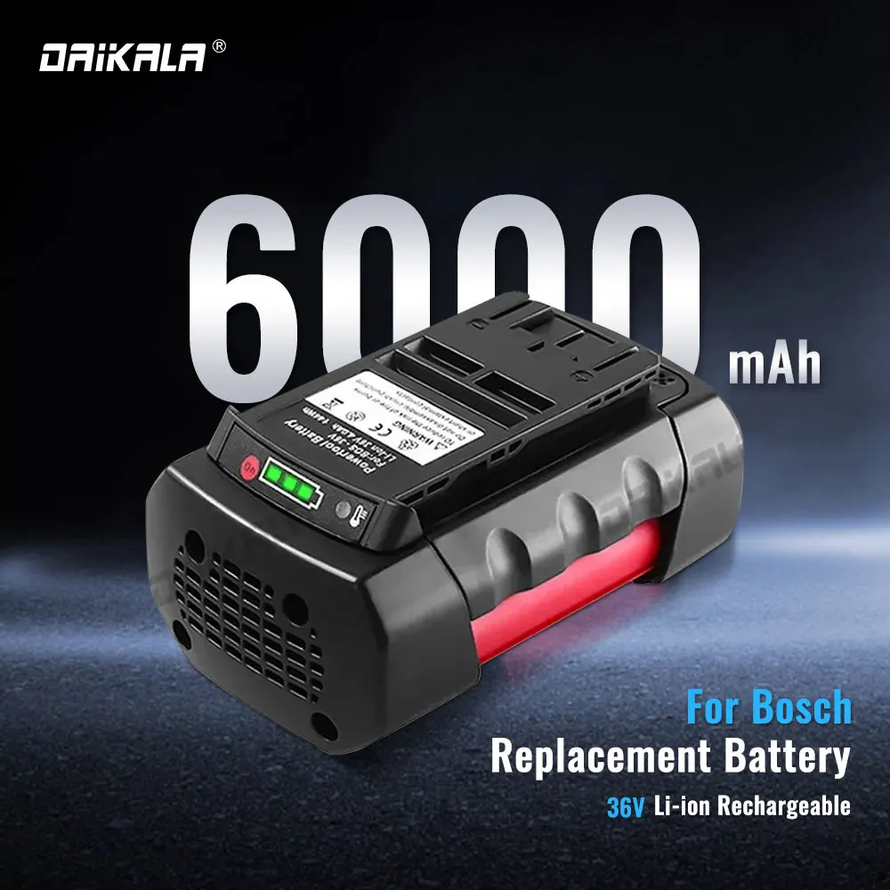 36V 6000mAh Replacement Batteries Lithium-Ion for BOSCH Li-ion Rechargeable Battery BAT810 BAT836 BAT840 GBH36V-LI Power Tool
36V 6000mAh Replacement Batteries Lithium-Ion for BOSCH Li-ion Rechargeable Battery BAT810 BAT836 BAT840 GBH36V-LI Power Tool
