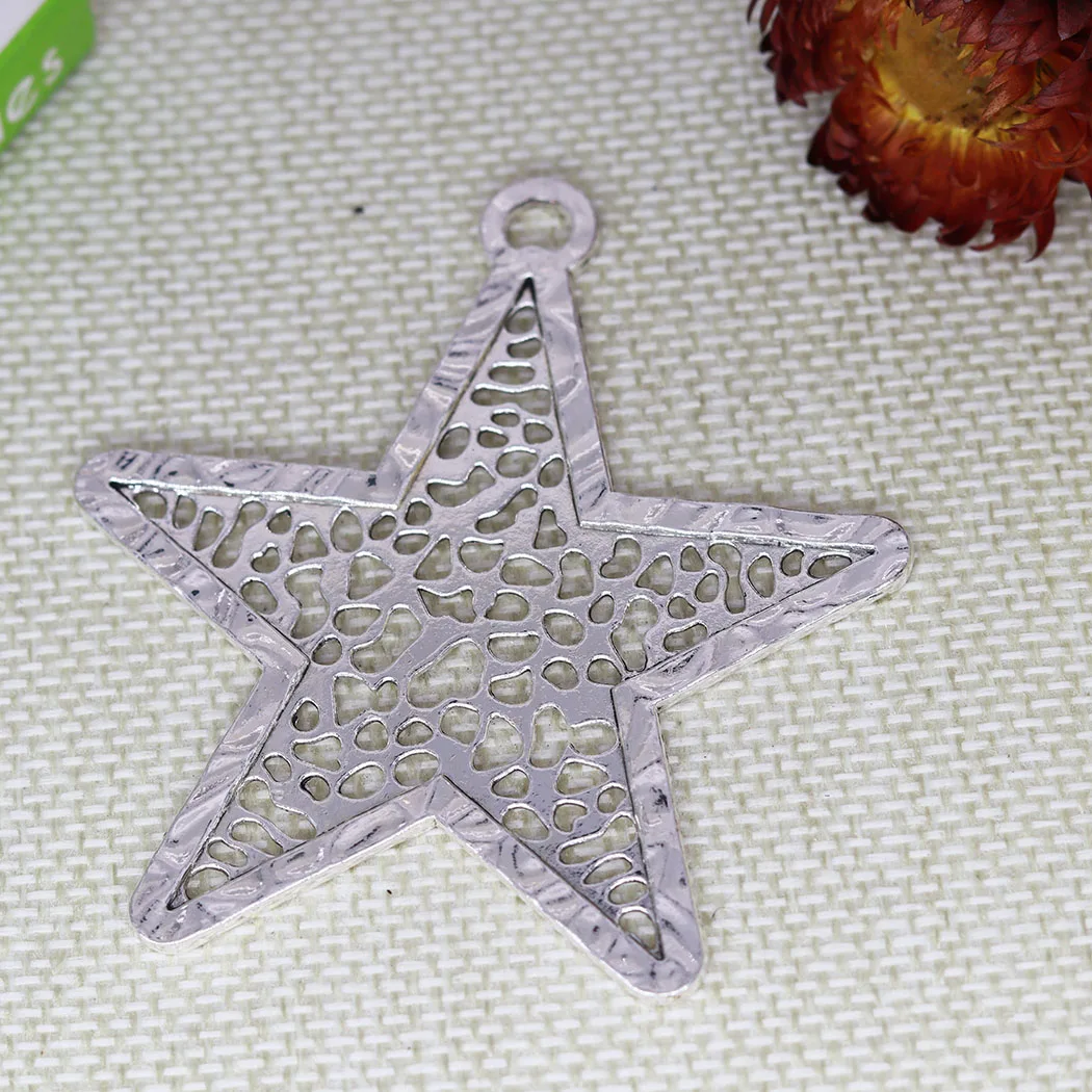 2pcs Big Hollow Pentagram Star Charm Metal Five-pointed Star Pendants for Jewelry Making Handmade Craft Bulk Material 74x70mm
2pcs Big Hollow Pentagram Star Charm Metal Five-pointed Star Pendants for Jewelry Making Handmade Craft Bulk Material 74x70mm