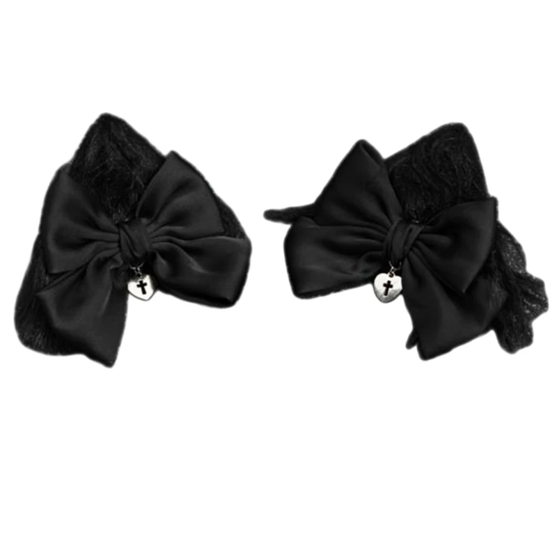 

Black Bows Hair Clip Lolita Cat Ear Hairpin Gothic Bows Barrettes Big Bows Hairpin JK Hair Clip Jk Hair Accessories