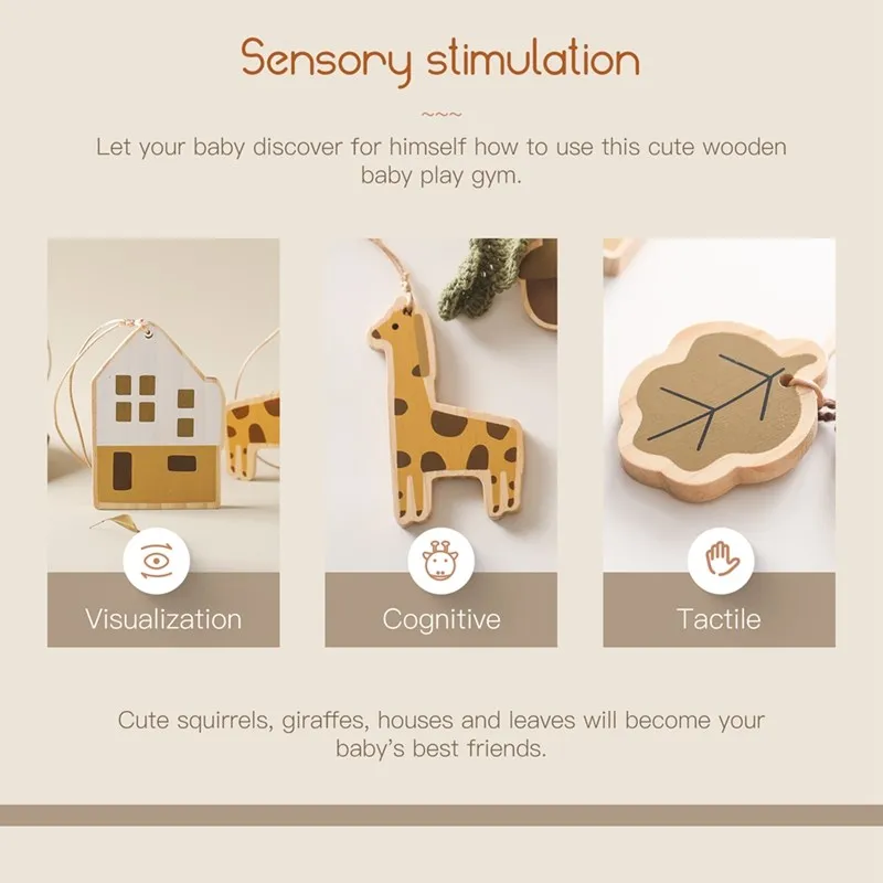 Wooden Baby Gym Pendant Toys - Sensory Mobile Set 21 Sccb6a7eeb1eb481fb066a90cf9dc742fj