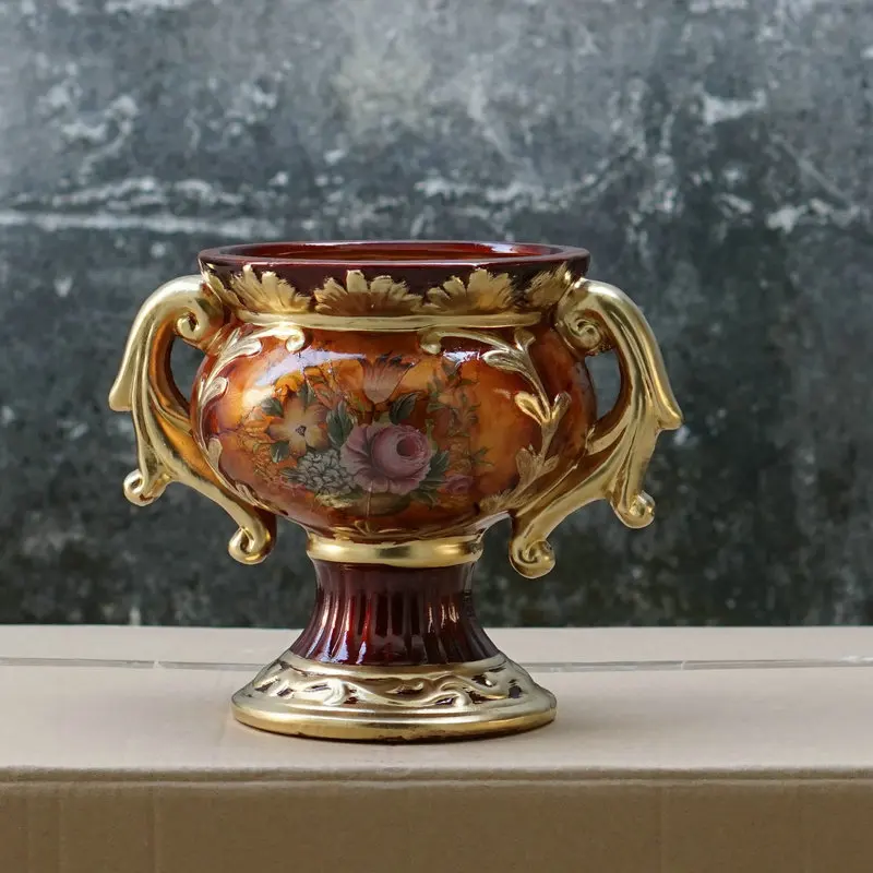 Countertop antique flowerpot European style ceramic flowerpot Gardening brown small root control container flowerpot
Countertop antique flowerpot European style ceramic flowerpot Gardening brown small root control container flowerpot