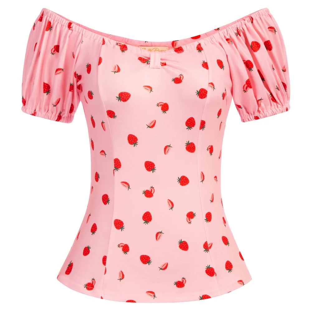 BP Women Printed Fruit Tops Short Sleeve Off Shoulder T-Shirt Female Summer Clothing Puff Sleeve Tee Shirts Elegent Blouse
BP Women Printed Fruit Tops Short Sleeve Off Shoulder T-Shirt Female Summer Clothing Puff Sleeve Tee Shirts Elegent Blouse