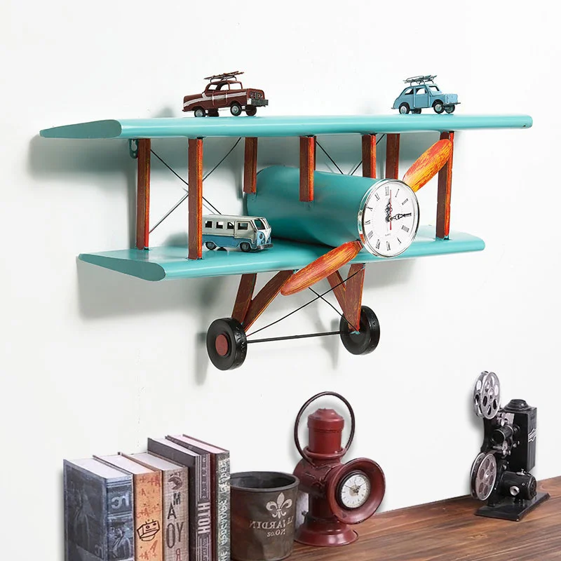 American Country Metal Kitchen Storage Rack Retro Creative Aircraft Wall Clock Fashion Personalized Living Room Book Shelf
American Country Metal Kitchen Storage Rack Retro Creative Aircraft Wall Clock Fashion Personalized Living Room Book Shelf