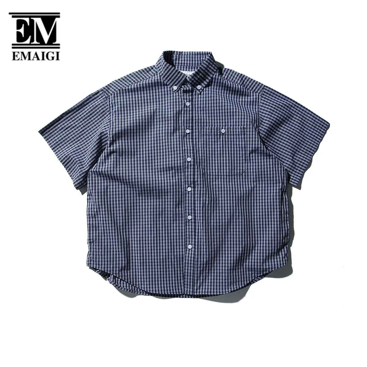 

Men Summer Fashion Japan Korean Streetwear Loose Casual Oversize Short Sleeve Plaid Shirts Cityboy Outdoor Cargo Shirts Blouses