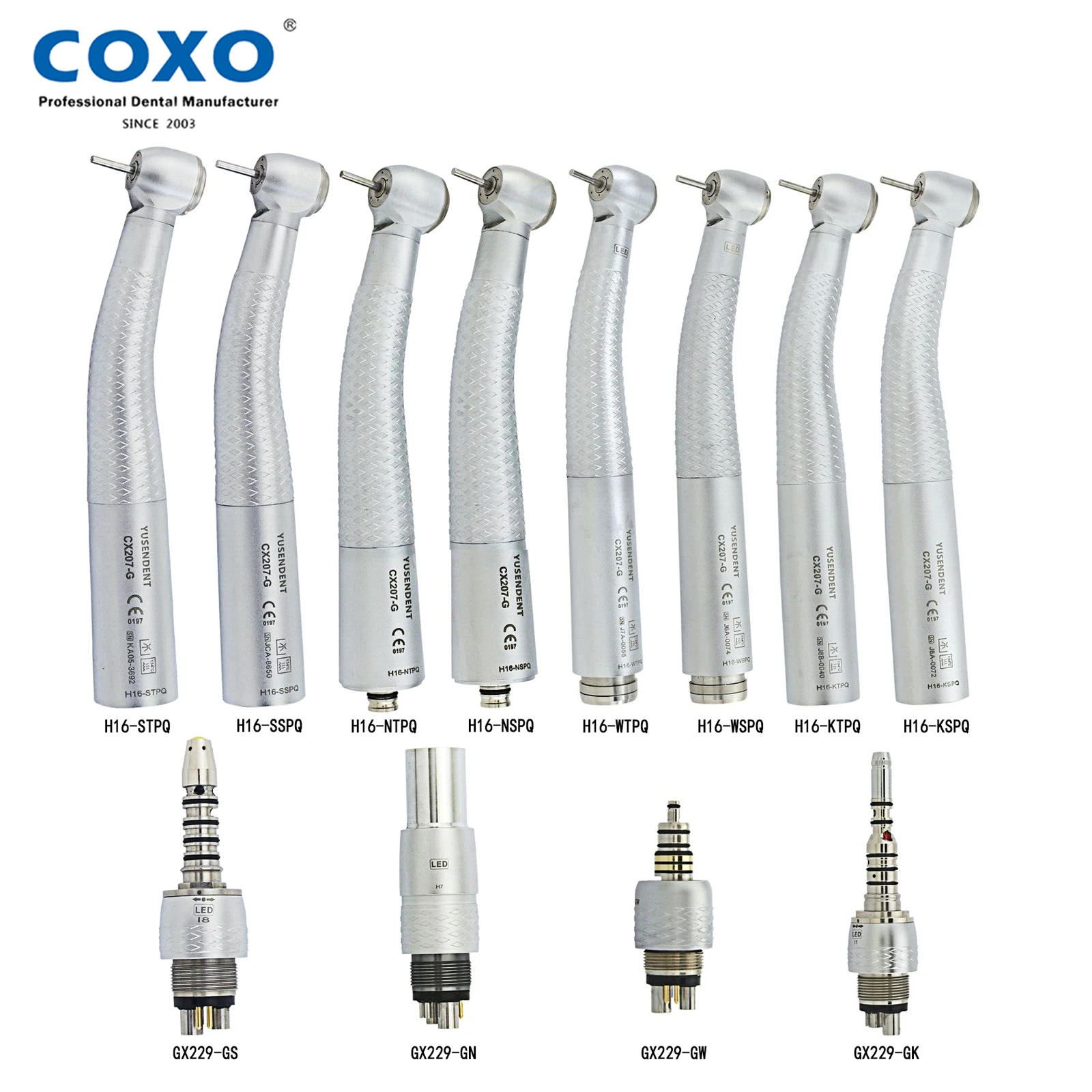 YUSENDENT Dental LED Fiber Optic High Speed Handpiece Air Turbine E Mini/Standard/Torque Head 6Pin LED Coupler Fit
YUSENDENT Dental LED Fiber Optic High Speed Handpiece Air Turbine E Mini/Standard/Torque Head 6Pin LED Coupler Fit