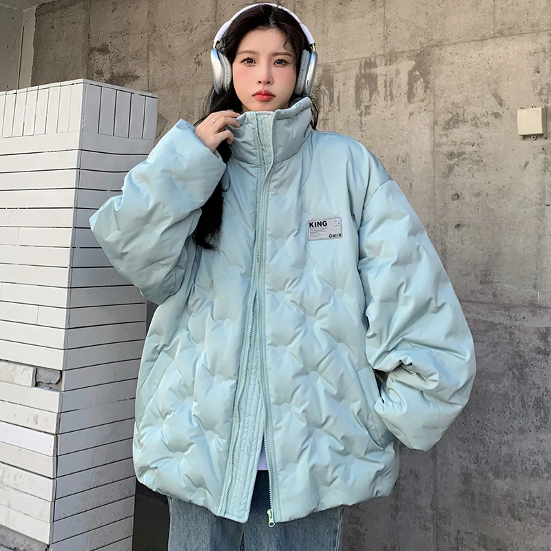 Women's Pleated Standing Collar Long Sleeve Loose Warm Coat Unisex Sporty Style Female Solid Zipper Oversized Jacket
Women's Pleated Standing Collar Long Sleeve Loose Warm Coat Unisex Sporty Style Female Solid Zipper Oversized Jacket
