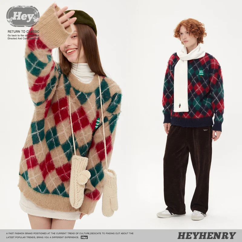 Christmas Couple Clothing Sweater Daily Atmosphere Plush Soft Waxy Plaid Casual Sweater Pullover Sweater Male
Christmas Couple Clothing Sweater Daily Atmosphere Plush Soft Waxy Plaid Casual Sweater Pullover Sweater Male