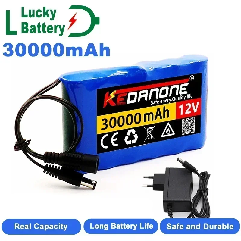 

Lucky Rechargeable Battery 12V 30000mah Lithium Battery Pack Capacity DC 12.6V 30Ah CCTV Cam Monitor with Charger